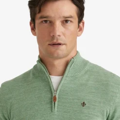 Randall Cotton HalfZip Grønn