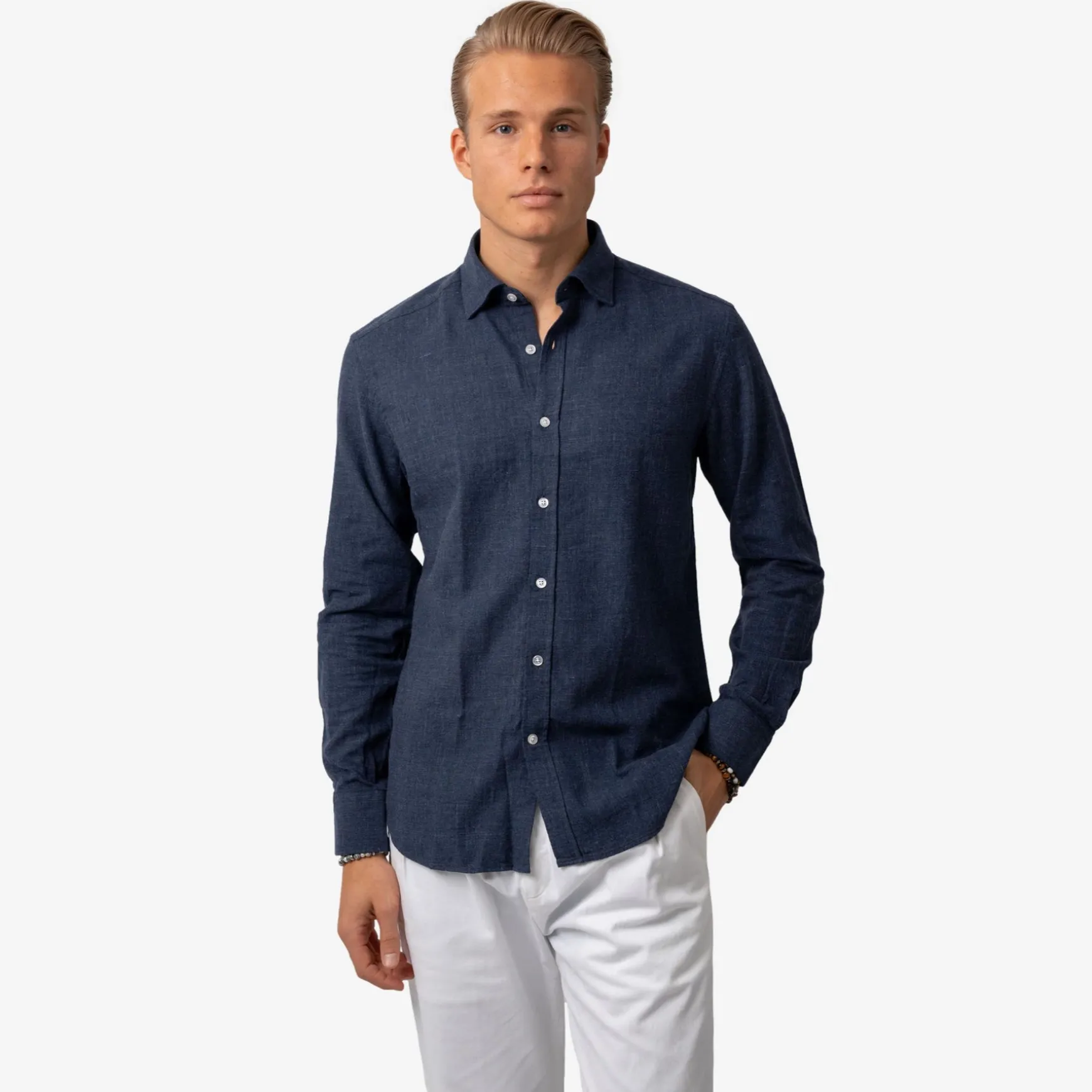 Rustic Flannel Shirt Navy