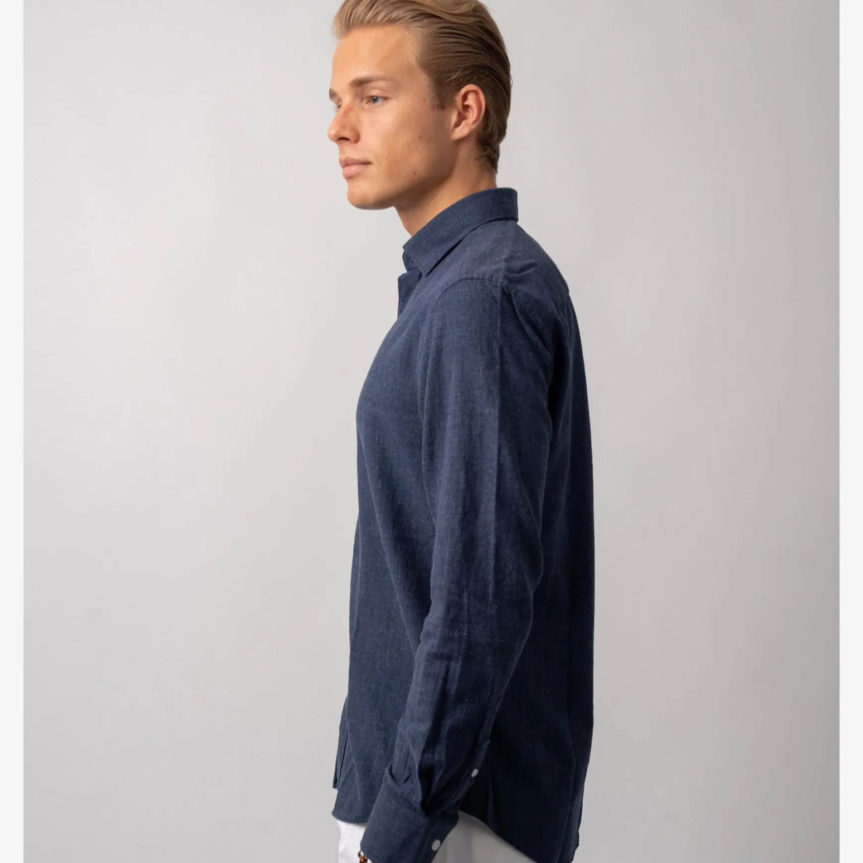 Rustic Flannel Shirt Navy