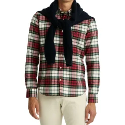 Smedley Flannel Shirt Offwhite/Red