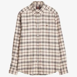 Soft Check Flannel Shirt Camel
