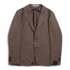 Tagliatore Structured Linen/Wool Blazer Brun