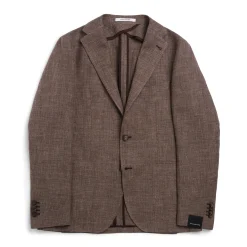 Tagliatore Structured Linen/Wool Blazer Brun