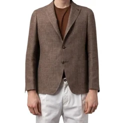 Tagliatore Structured Linen/Wool Blazer Brun