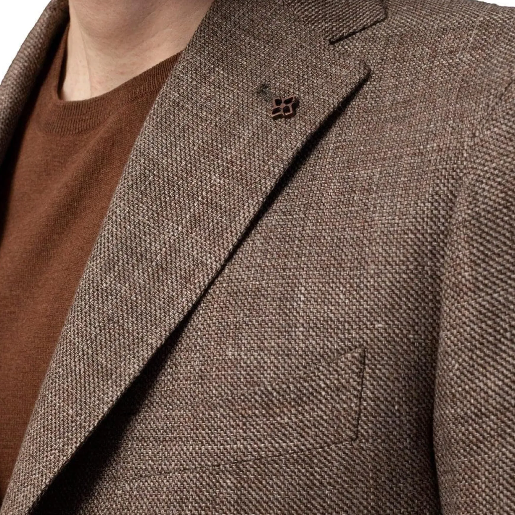 Tagliatore Structured Linen/Wool Blazer Brun