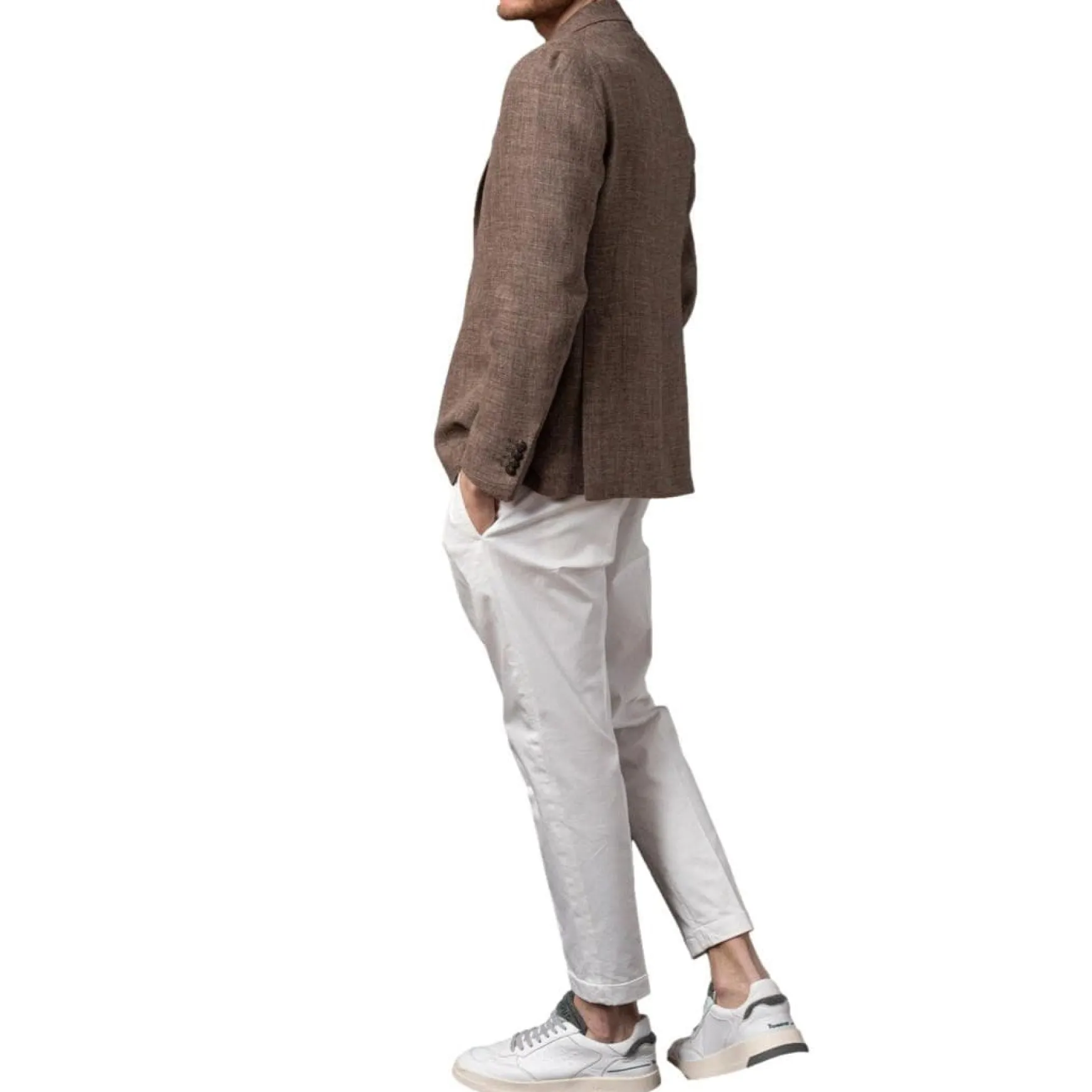 Tagliatore Structured Linen/Wool Blazer Brun