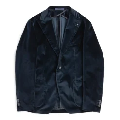 Tagliatore Velvet Jacket Blue