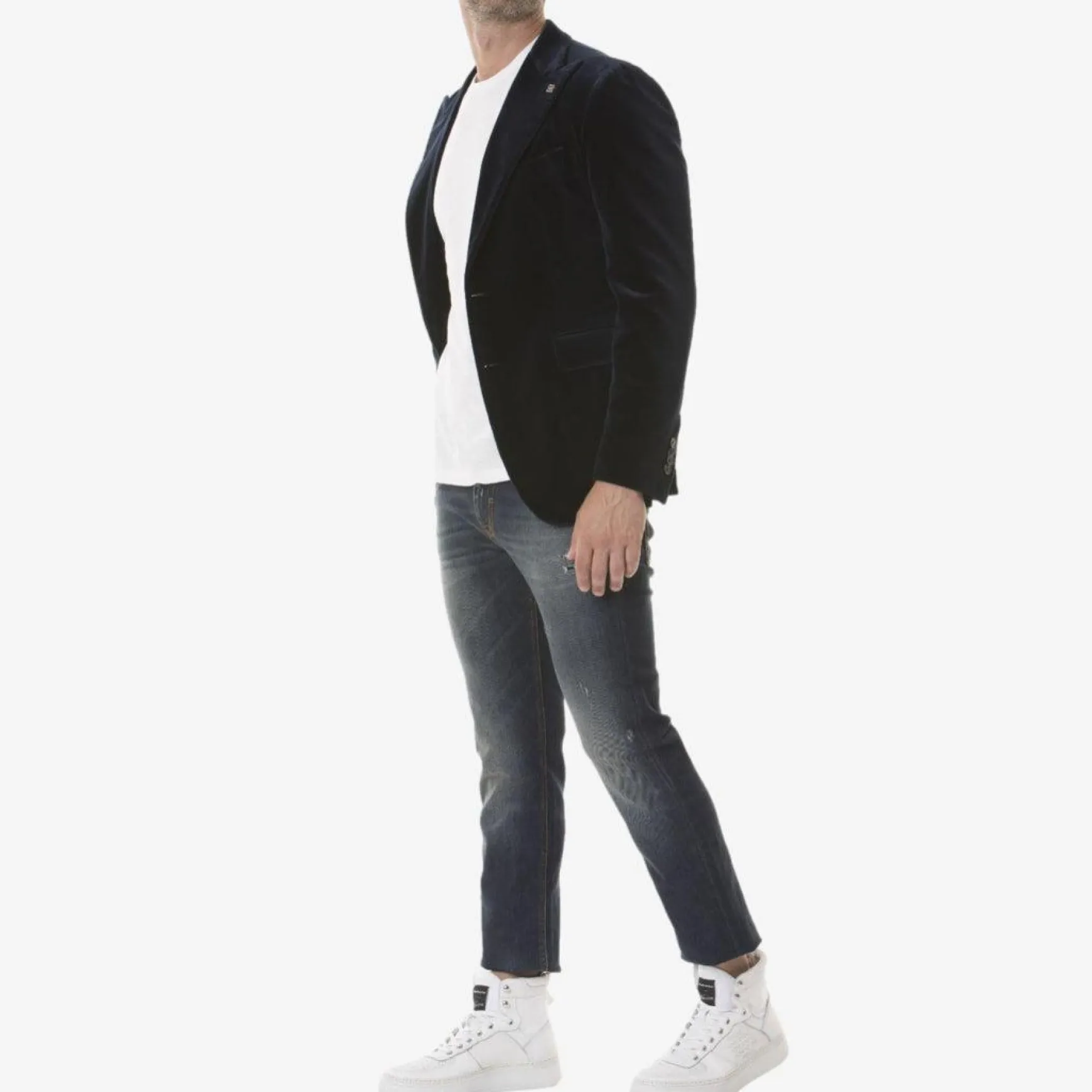 Tagliatore Velvet Jacket Blue