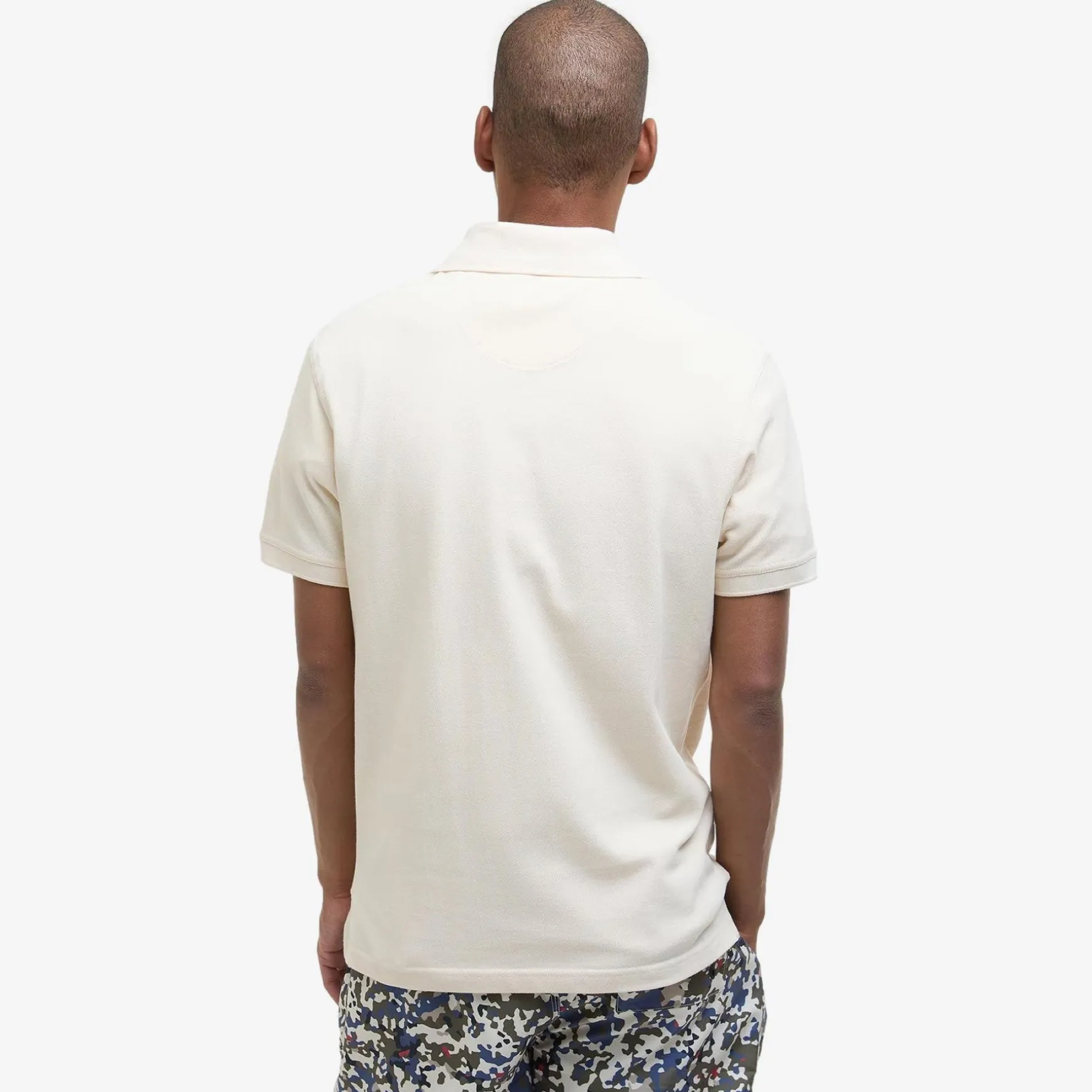 Tartan Pique Polo Antique White