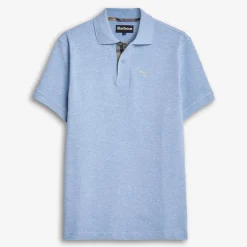 Tartan Pique Polo Sky Blue