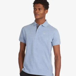 Tartan Pique Polo Sky Blue