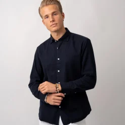 Twill Brushed Cotton Shirt Navy