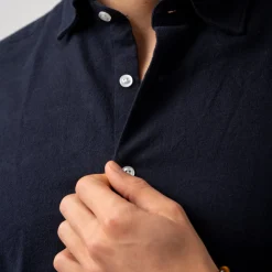 Twill Brushed Cotton Shirt Navy