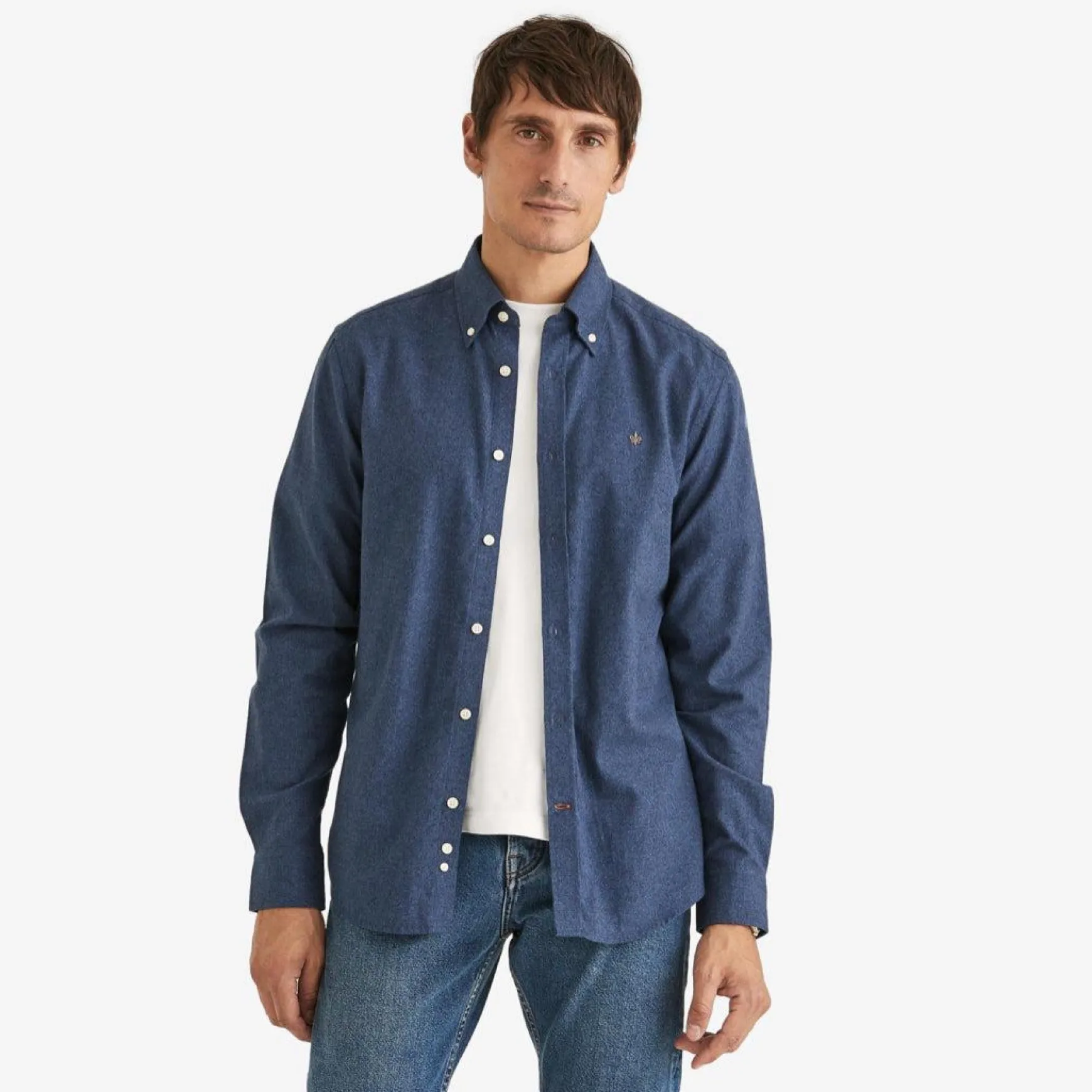 Watts Flannel Shirt Navy Blue