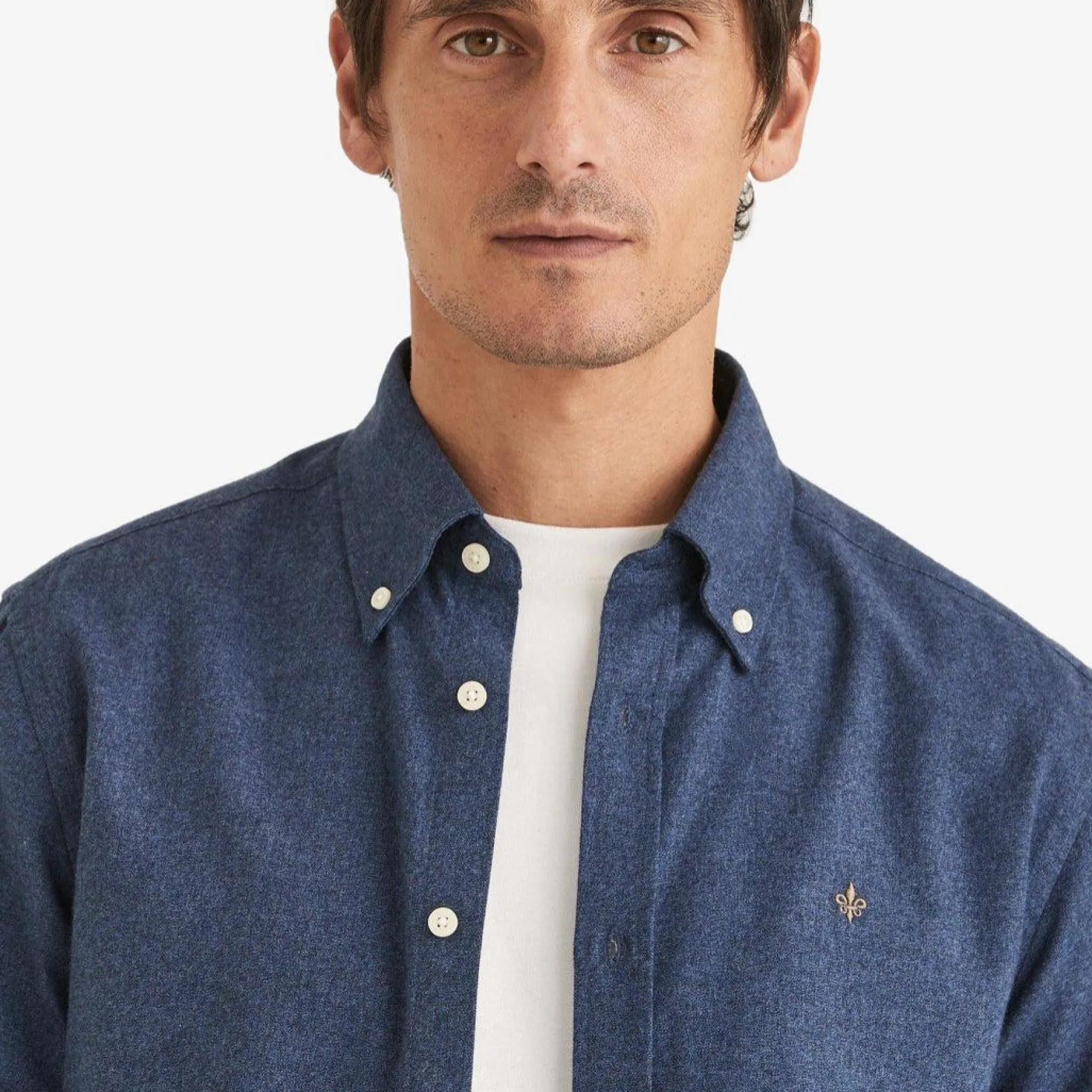 Watts Flannel Shirt Navy Blue