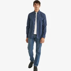 Watts Flannel Shirt Navy Blue