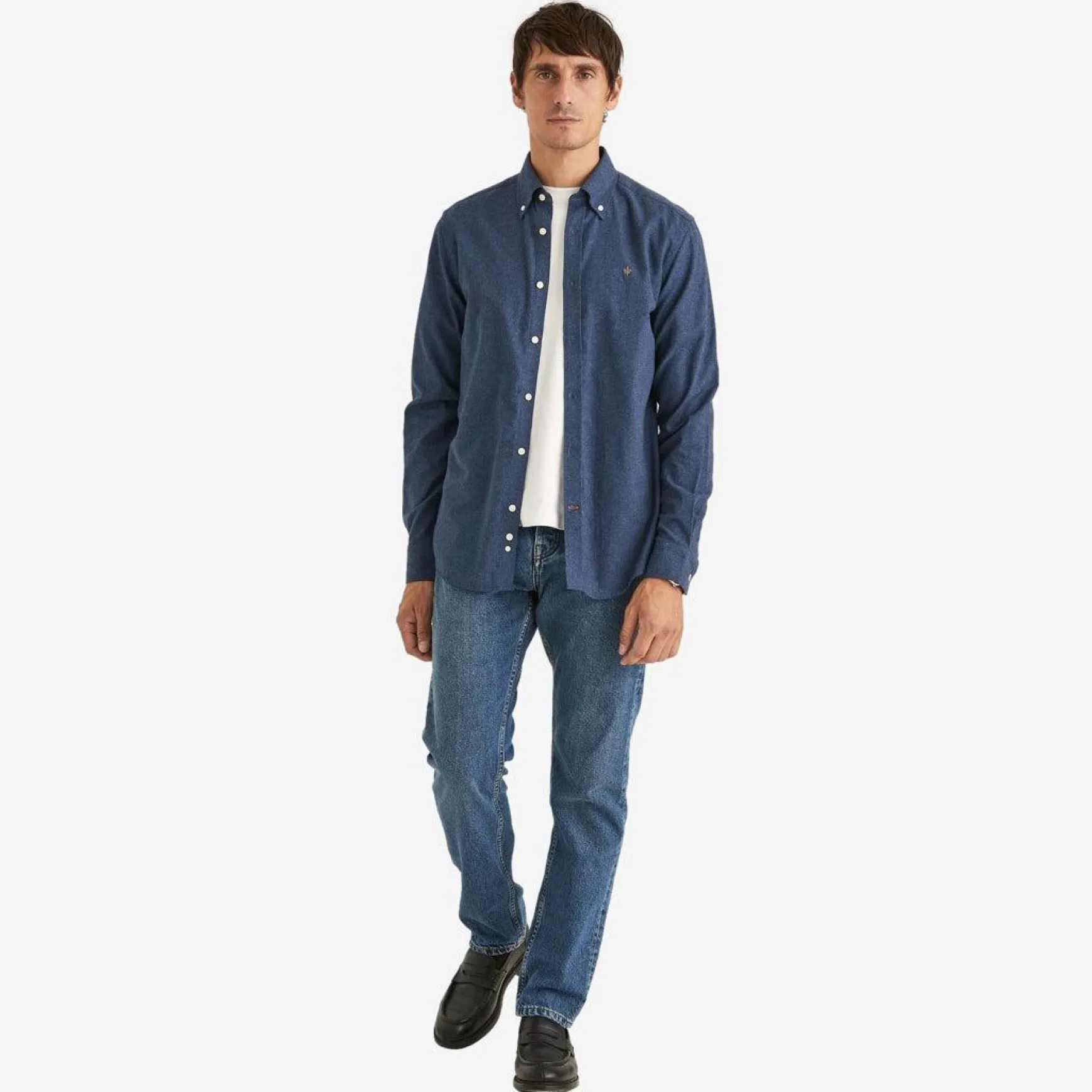 Watts Flannel Shirt Navy Blue