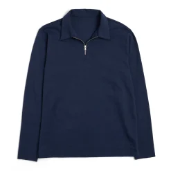Zip Polo Long Sleeve Navy