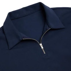 Zip Polo Long Sleeve Navy